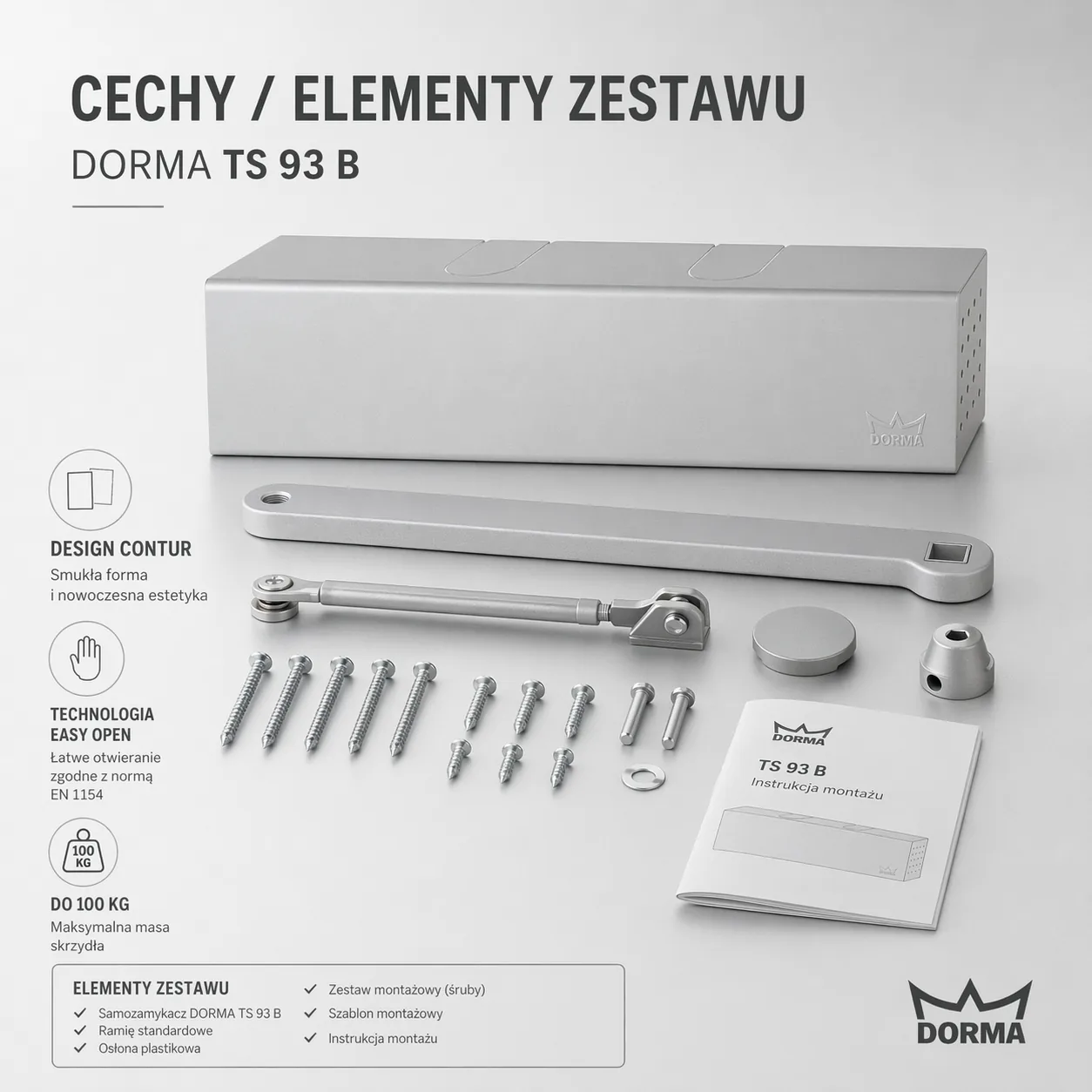 Samozamykacz — cechy